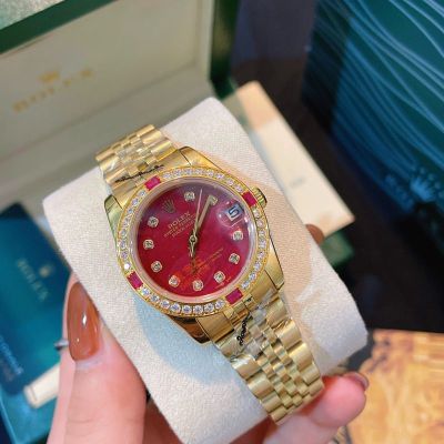 Rolex Datejust Imported Citizen Movement 316L Steel 31mm Jubilee Bracelet Women Red Watch
